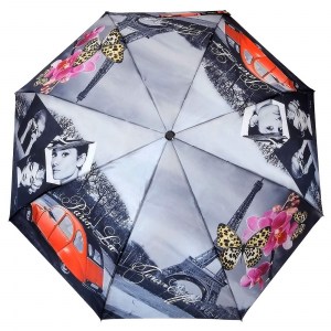 Красивый зонт с Парижем, Три слона, автомат, арт.3880-70